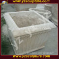decorative hand carved white marble square vase for sale